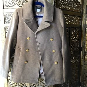 J. Crew tan pea coat